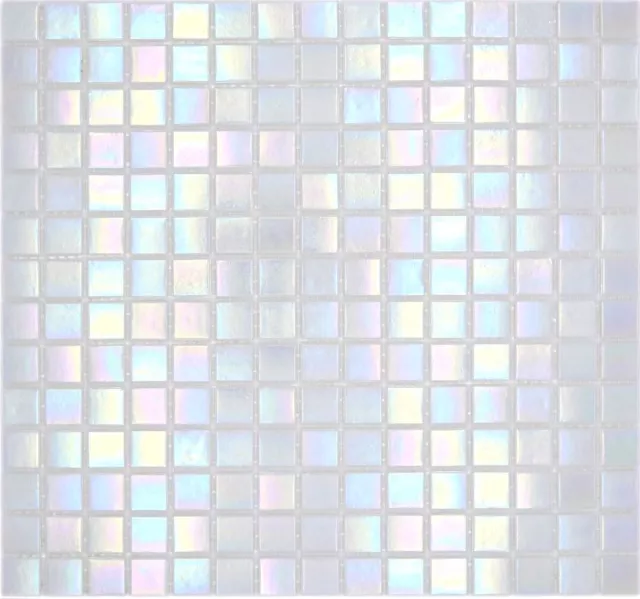Mosaico de vidrio azulejo de mosaico iridio blanco chanclas arco iris colores 240-WA02-P
