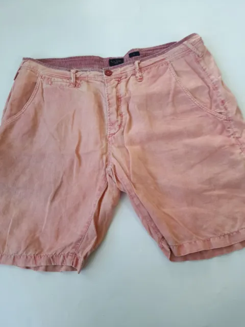 Paul Smith Shorts Linen 34 W Distressed Faded Look Very Good Condition