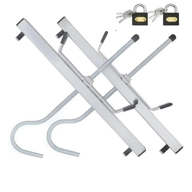 UNIVERSAL HEAVY DUTY Ladder Roof Rack Clamp Clamps Lockable Free 2Locks