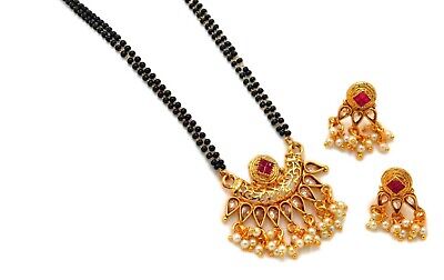 Super Quality Necklace Mangalsutra Kundan For Women With Double Black Bead Chain