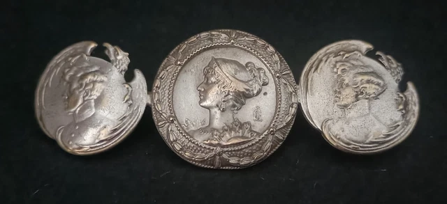 Broche Vintage Nid De Cigognes En Métal Argenté - Finition Vieilli 50x38mm - France