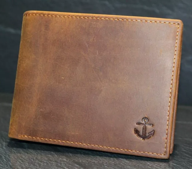 Lansburry RFID echt Leder Brieftasche Geldbörse Portemonnaie Braun querformat