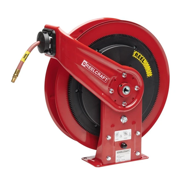 Reelcraft RS7650-OLP - 3/8" x 50 ft. REELSAFE Hose Reel for Air/Water with Hose