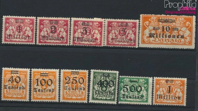 Briefmarken Danzig 1923 Mi 158-168 mit Falz (9959052