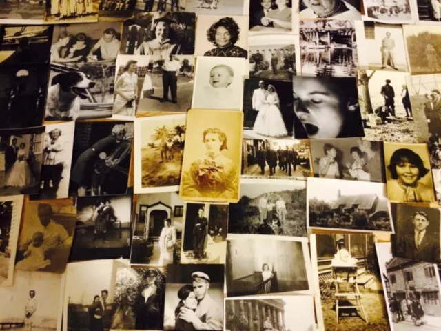 500 Old BW Antique Black White Photographs Snapshots Vintage People Photos Lot
