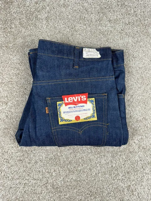 Vintage Levi’s 646-0217 Made in USA Orange Tab Bell Bottom Denim Jeans NOS