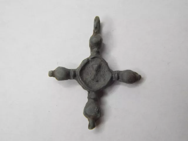 Ancient Bronze Cross Pendant 30x24 mm, Viking Age