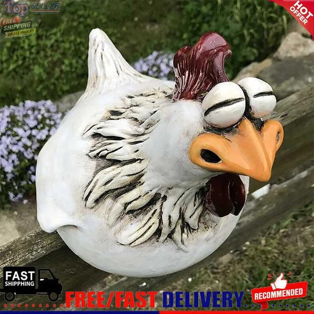 Lustige Hühnerstatuen Hühnerzaun Dekor Garten Bauernhof Hof Henne Harz Dekor (A)