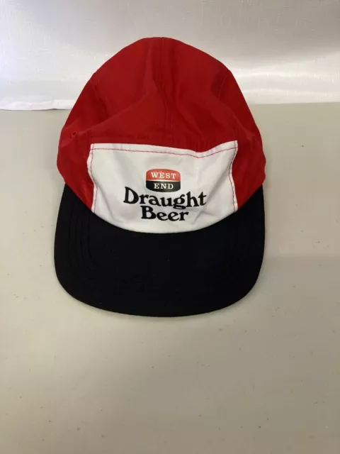 West End Draught Beer Red, Black & White Hat/Cap Adjustable Free Postage.