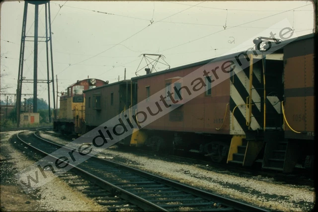Orig. Slide Chicago S. Shore & S. Bend CSS 1055 Caboose Michigan City 7-9-1973