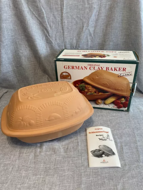 Schlemmertopf Scheurich 860-31 Original German Glazed Clay Cooker/Roaster In Box