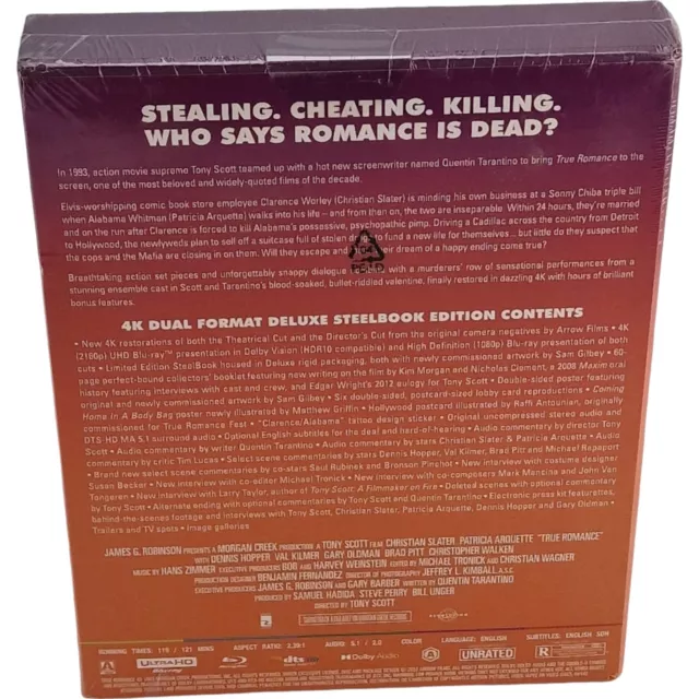 True Romance 4K Blu-ray Steelbook édition limitée de luxe Zavvi  Zone Libre 3