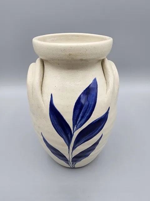 Williamsburg USA Pottery 6" Vase Handcrafted Cobalt Blue Salt Glaze Stoneware