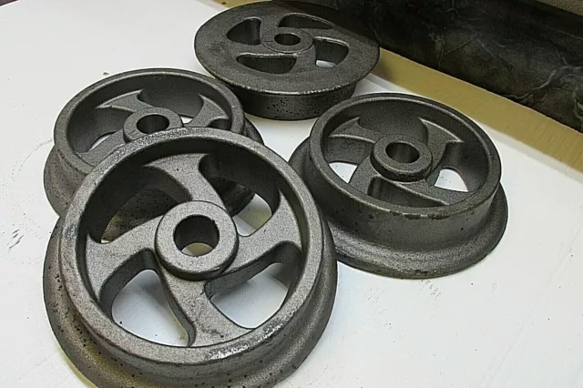 2 Mining Ore Car  Sm Railroad Craft Garden Cart   Wheel  Cast Iron 7-1/4 Inch