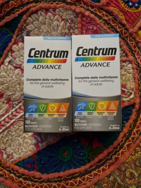 Centrum Components CENTRUM ADVANCE MULTIVITAMIN/MINERAL Supplement. 200 count .6 months ...