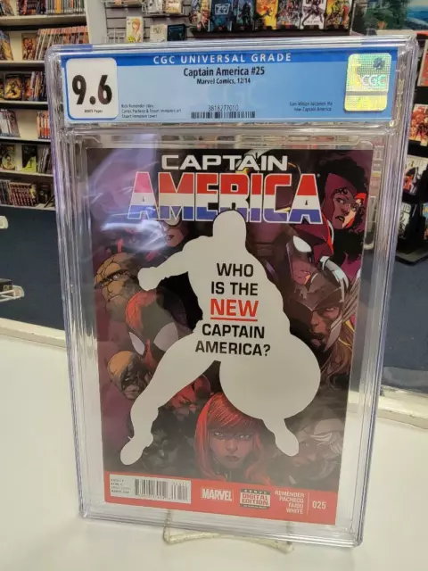 CAPTAIN AMERICA #25 (Marvel, 2014) CGC Graded 9.6! ~ White Pages