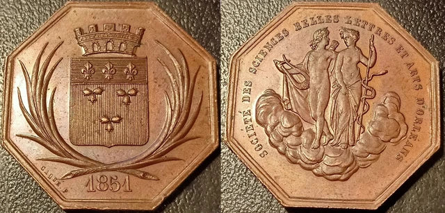 Jeton Charles X société royale des Arts et Lettres d'Orléans s.d. - Jetons et Medailles