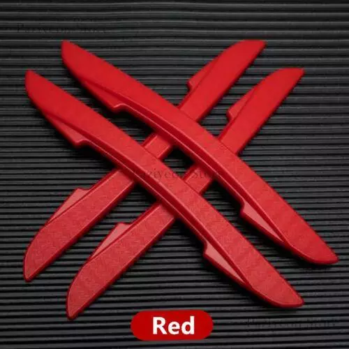 4pcs Red Car Door Edge Scratch Anti-collision Protector Guard Strip Accessories