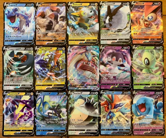200 Pokemon Cards Bulk Lot 2x Ultra Rare V 24 Rares & Shiny Holo Amazing  Gift!