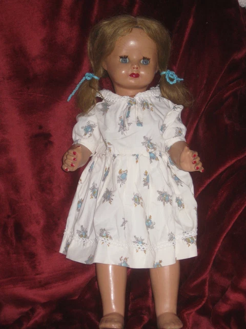 Charmante Petite Poupée Ancienne En Composition, 34 Cm, Vintage, Collection