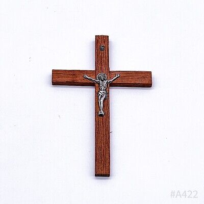 Vintage Wall Cross Crucifix With Wooden Jesus Christ Inri Handmade