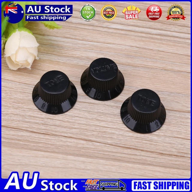3pcs Plastic Electric Guitar Volume Adjusting Rotary Knob Potentiometer Cap