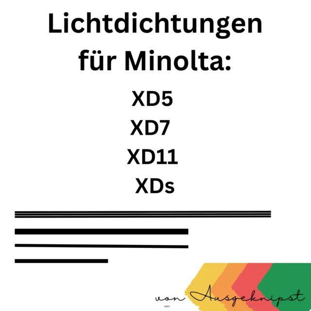 Lichtdichtung für Minolta XD7 XD5 XD11 XDs Light Seal Kit von Ausgeknipst