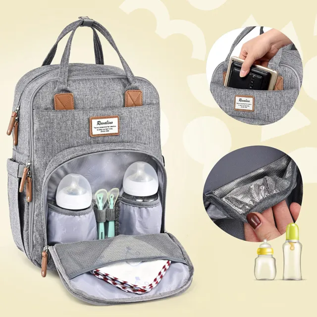 Large Diaper Bag Backpack, Multifunction Travel Maternity Baby Changing Bags 3
