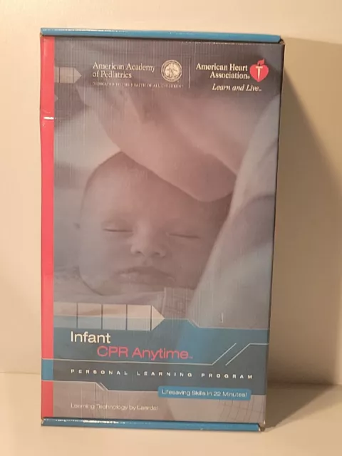 NEW ~ Infant CPR Anytime Kit AHA English Spanish DVD Training + Baby Mannequin