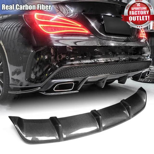 Carbon Rear Bumper Diffuser Lip Fit For Mercedes Benz W117 C117 Sport CLA45 AMG