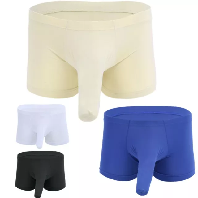 US Men Silk Briefs Boxers Pouch Underwear Underpants Trunks Penis