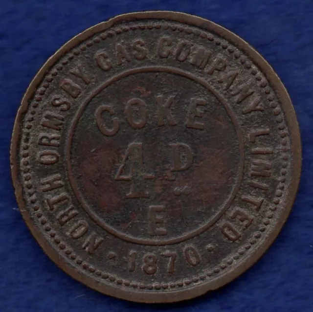 Lincolnshire North Ormsby Gas Company 1870 4d Coke Token (Ref. d1179)