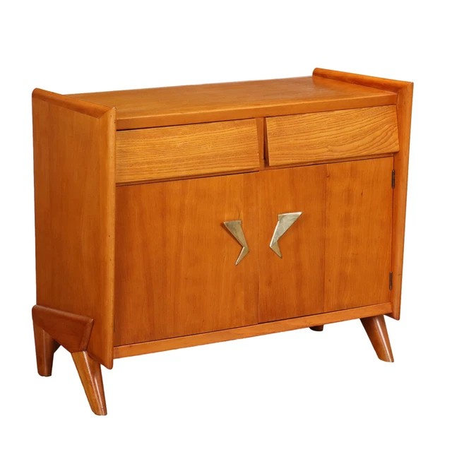Mobile Vintage Italia Anni 50 Legno Impiallacciato Massello Frassino Ottone