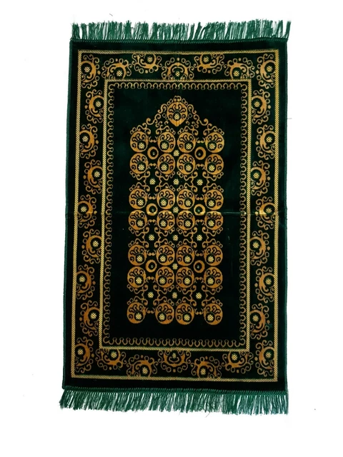 Tapis de prière de poche avec boussole et poids intégrés (pliable avec sa sacoche et transportable