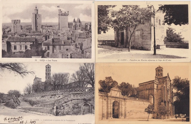 LOT DE 4 cartes postales anciennes postcards UZES GARD 1 EUR 2,76 ...