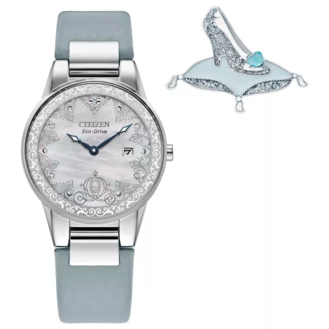 Citizen Watches For Women Ladies Eco Drive Disney Cinderella Watch With Pin New