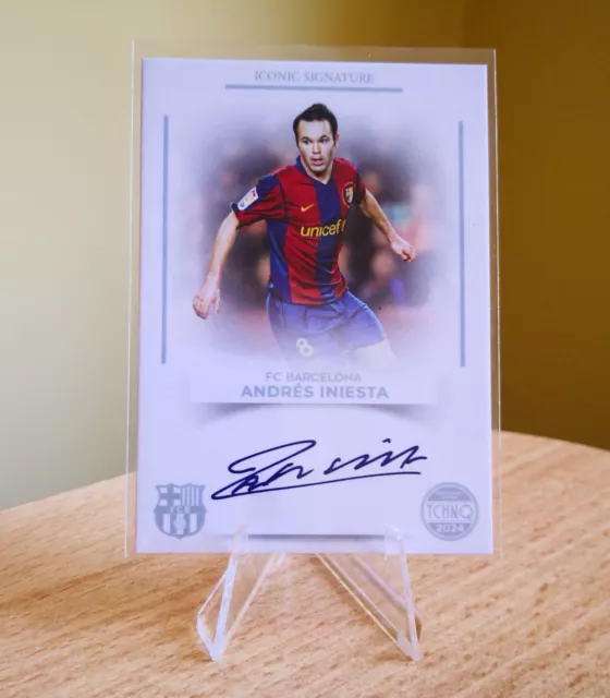 Andres INIESTA SIGNATURE auto card Barcelona TECHNIQUE 2024 Outdoor RARE