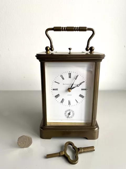 Vintage Matthew Norman Repeater Alarm Brass Carriage Clock