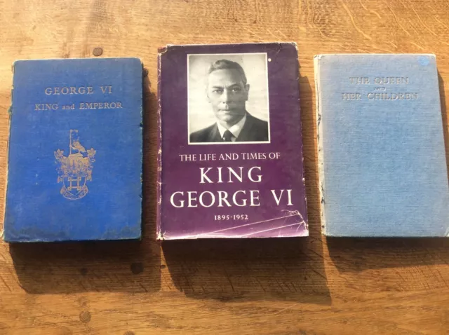 Collection Joblot 3 Old Books British Royalty King George Vl Queen Elizabeth ll