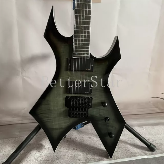 Warlock Extreme 6 String Electric Guitar Flamed Maple Top FR Bridge 2H Pickup