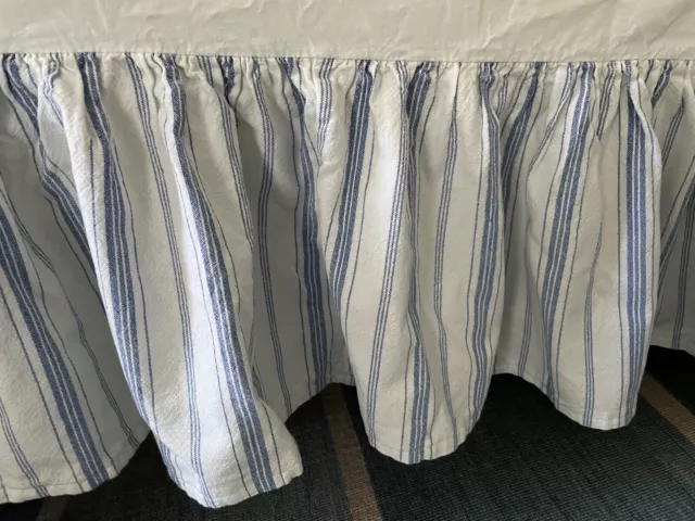 Taylor Linens King Blue Ticking Stripe Bedskirt