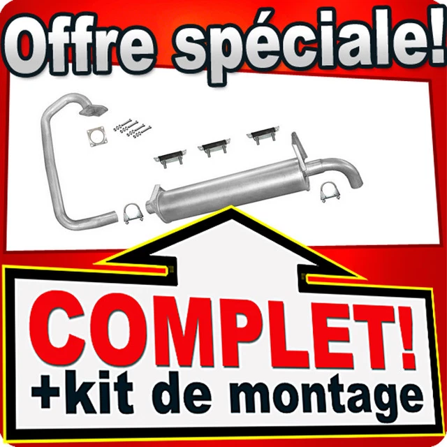 Ligne D'échappement Complète NEUVE Pour VW T4 Transporter 2.4D Syncro 4x4 LWB (1996-) - 2 Silencieux | Pot échappement VW T4