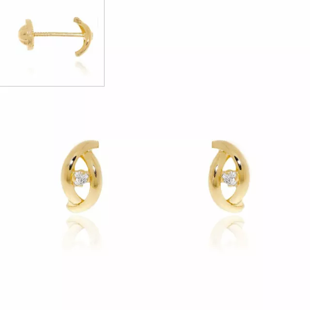 Pendientes Bebe de Bandas con Circonita (T1695P)