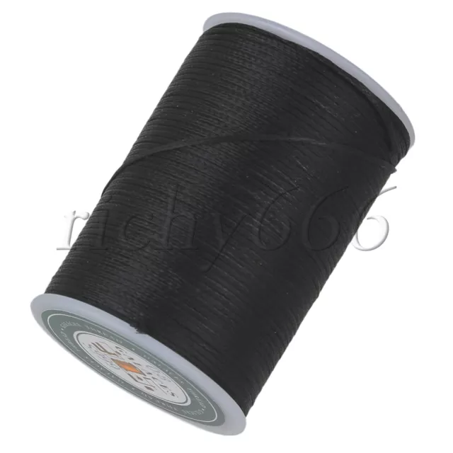 78Meters 0.8mm Flat Wax Polyester Thread Cord Black