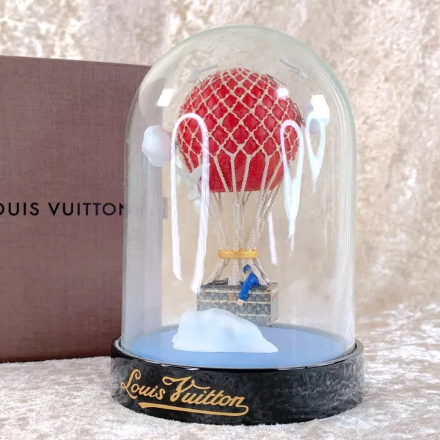 Authentic LOUIS VUITTON Glass Snow Dome Maruaero Hot Air Balloon 2013  Limited
