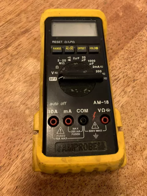 Amprobe AM-18 Handheld Digital Industrial Multimeter Powers Untested