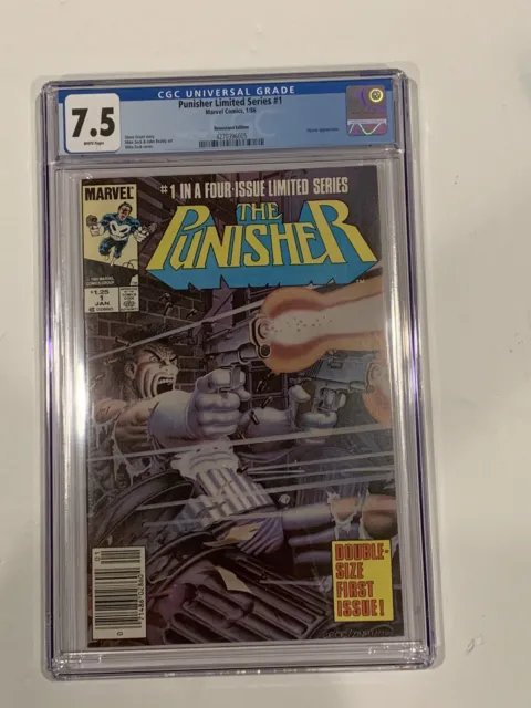 Punisher Limited Series #1 1986 CGC 7.5 Newsstand White Pages