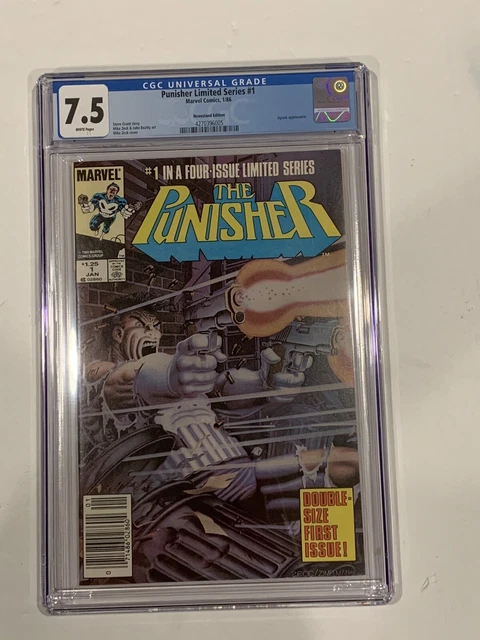 Punisher Limited Series #1 1986 CGC 7.5 Newsstand White Pages
