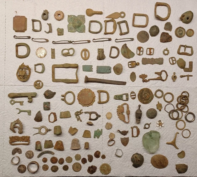 Metal Detecting Finds - Huge Job Lot! - Roman/Silver/Rings/Saxon/Medieval/Coins