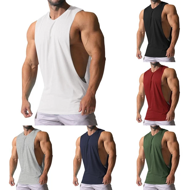 Scollo rotondo tinta unita palestra sport ricreativi top uomo